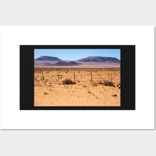 Fence across the desert. Posters and Art